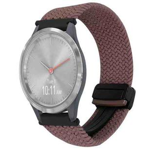 For Garmin Vivomove 3S 18mm Magnetic Buckle Braided Watch Band(Smoky Purple)