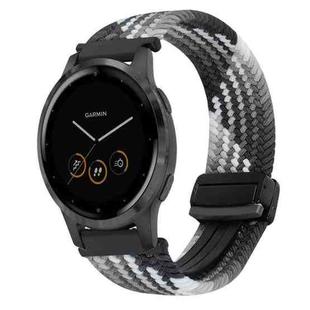 For Garmin Vivoactive 4S 18mm Magnetic Buckle Braided Watch Band(Z Dark Chocolate)