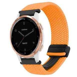 For Garmin Active S 18mm Magnetic Buckle Braided Watch Band(Orange)