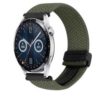 For Huawei Watch GT 3 42mm 20mm Magnetic Buckle Braided Watch Band(Olive Green)