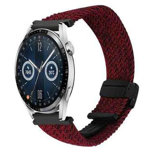 For Huawei Watch GT 3 42mm 20mm Magnetic Buckle Braided Watch Band(Black Sand Red)