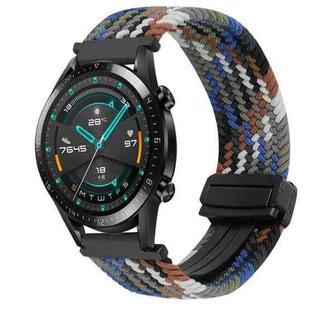 For Huawei Watch GT 2 42mm 20mm Magnetic Buckle Braided Watch Band(Denim Colorful)