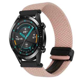 For Huawei Watch GT 2 42mm 20mm Magnetic Buckle Braided Watch Band(Pink)