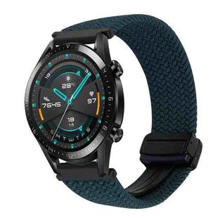 For Huawei Watch GT 2 42mm 20mm Magnetic Buckle Braided Watch Band(Forest Green)