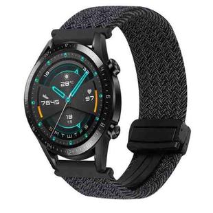 For Huawei Watch GT 2 42mm 20mm Magnetic Buckle Braided Watch Band(Graphite Black)