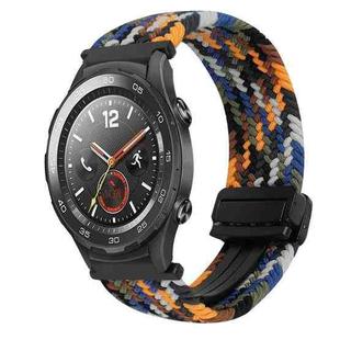 For Huawei Watch 2 20mm Magnetic Buckle Braided Watch Band(Camouflage Colorful)