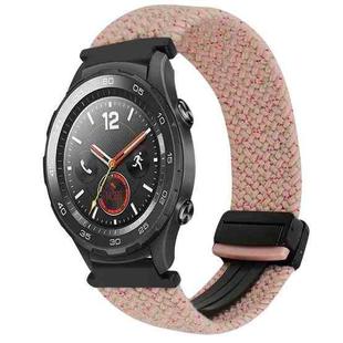 For Huawei Watch 2 20mm Magnetic Buckle Braided Watch Band(Starlight Pink)