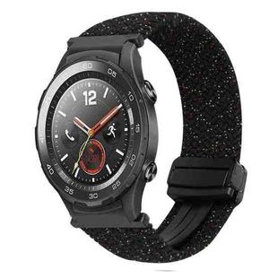 For Huawei Watch 2 20mm Magnetic Buckle Braided Watch Band(Starlight Black)