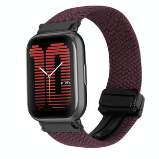 For Amazfit Active Magnetic Buckle 20mm Braided Watch Band(Crimson Cherry)