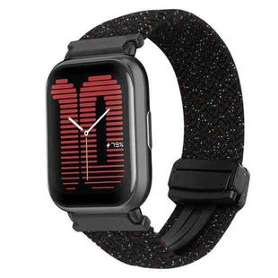 For Amazfit Active Magnetic Buckle 20mm Braided Watch Band(Starlight Black)