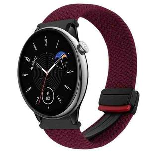 For Amazfit GTR Mini Magnetic Buckle 20mm Braided Watch Band(Wine Red)