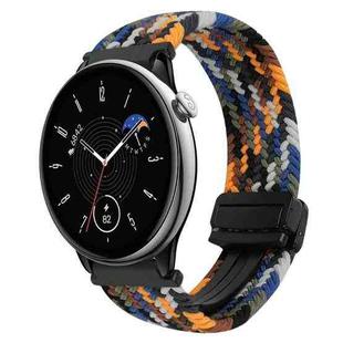 For Amazfit GTR Mini Magnetic Buckle 20mm Braided Watch Band(Camouflage Colorful)