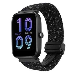 For Amazfit Bip 3 Pro Magnetic Buckle 20mm Braided Watch Band(Stars Black)