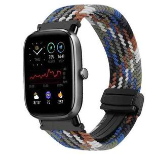 For Amazfit GTS4 Mini Magnetic Buckle 20mm Braided Watch Band(Denim Colorful)