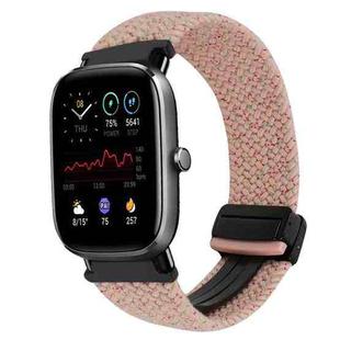 For Amazfit GTS4 Mini Magnetic Buckle 20mm Braided Watch Band(Starlight Pink)