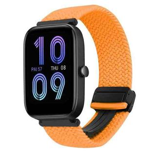 For Amazfit Bip 3 Magnetic Buckle 20mm Braided Watch Band(Orange)