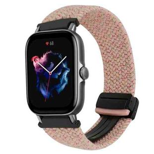 For Amazfit GTS 3 Magnetic Buckle 20mm Braided Watch Band(Starlight Pink)