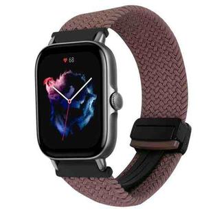 For Amazfit GTS 3 Magnetic Buckle 20mm Braided Watch Band(Smoky Purple)