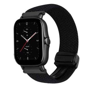 For Amazfit GTS 2e Magnetic Buckle 20mm Braided Watch Band(Black)