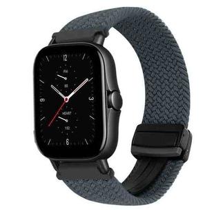 For Amazfit GTS 2e Magnetic Buckle 20mm Braided Watch Band(Space Gray)