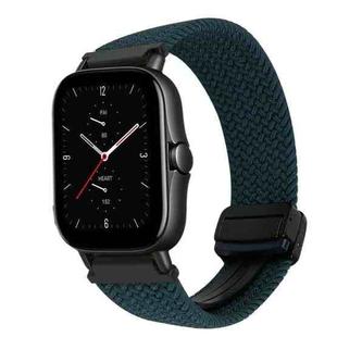 For Amazfit GTS 2e Magnetic Buckle 20mm Braided Watch Band(Forest Green)