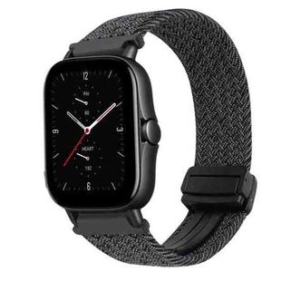 For Amazfit GTS 2e Magnetic Buckle 20mm Braided Watch Band(Graphite Black)