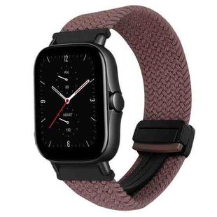 For Amazfit GTS 2e Magnetic Buckle 20mm Braided Watch Band(Smoky Purple)