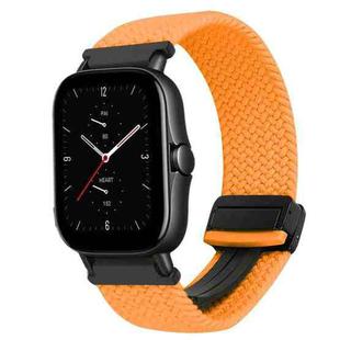 For Amazfit GTS 2e Magnetic Buckle 20mm Braided Watch Band(Orange)