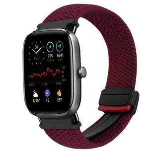 For Amazfit GTS 2 Mini Magnetic Buckle 20mm Braided Watch Band(Wine Red)