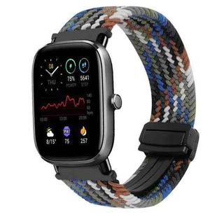 For Amazfit GTS 2 Mini Magnetic Buckle 20mm Braided Watch Band(Denim Colorful)