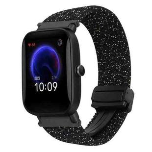 For Amazfit Pop Magnetic Buckle 20mm Braided Watch Band(Stars Black)