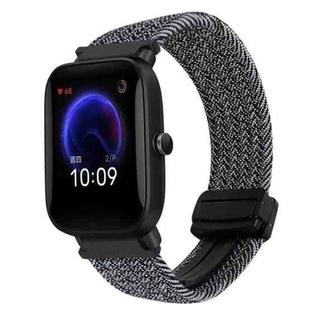 For Amazfit Pop Magnetic Buckle 20mm Braided Watch Band(Metal Gray)