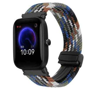 For Amazfit Pop Magnetic Buckle 20mm Braided Watch Band(Denim Colorful)