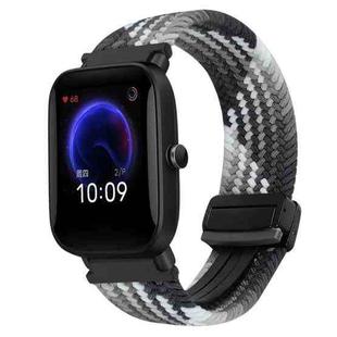 For Amazfit Pop Magnetic Buckle 20mm Braided Watch Band(Z Dark Chocolate)