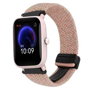 For Amazfit Bip U Magnetic Buckle 20mm Braided Watch Band(Starlight Pink)