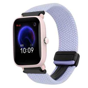 For Amazfit Bip U Magnetic Buckle 20mm Braided Watch Band(Purple)