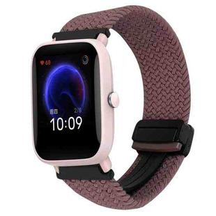 For Amazfit Bip U Magnetic Buckle 20mm Braided Watch Band(Smoky Purple)