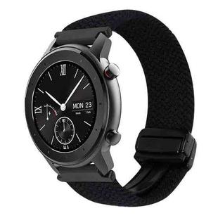 For Amazfit GTR 42mm Magnetic Buckle 20mm Braided Watch Band(Black)