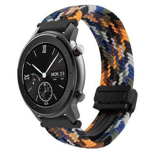 For Amazfit GTR 42mm Magnetic Buckle 20mm Braided Watch Band(Camouflage Colorful)