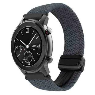 For Amazfit GTR 42mm Magnetic Buckle 20mm Braided Watch Band(Space Gray)