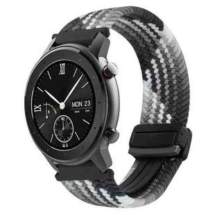 For Amazfit GTR 42mm Magnetic Buckle 20mm Braided Watch Band(Z Dark Chocolate)