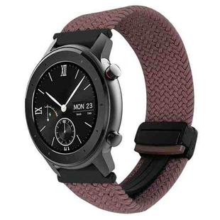 For Amazfit GTR 42mm Magnetic Buckle 20mm Braided Watch Band(Smoky Purple)