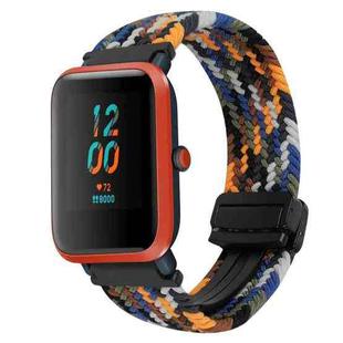 For Amazfit Bip Magnetic Buckle 20mm Braided Watch Band(Camouflage Colorful)