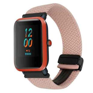 For Amazfit Bip Magnetic Buckle 20mm Braided Watch Band(Pink)