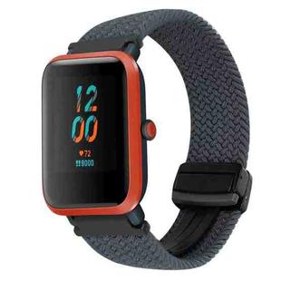 For Amazfit Bip Magnetic Buckle 20mm Braided Watch Band(Space Gray)