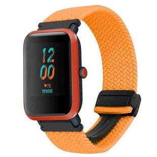 For Amazfit Bip Magnetic Buckle 20mm Braided Watch Band(Orange)