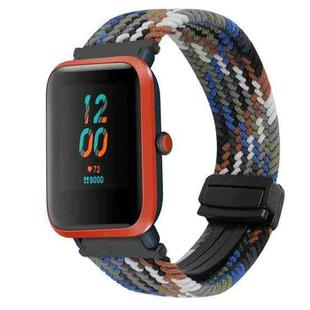 For Amazfit Bip Lite Magnetic Buckle 20mm Braided Watch Band(Denim Colorful)