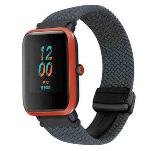 For Amazfit Bip Lite Magnetic Buckle 20mm Braided Watch Band(Space Gray)