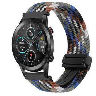 For Honor Magic Watch 2 42mm 20mm Magnetic Buckle Braided Watch Band(Denim Colorful)