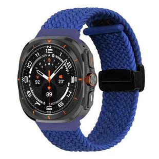 For Samsung Galaxy Watch Ultra 47mm Fold Magnetic Buckle Braided Watch Band(Blue)